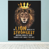 Proverbs 30:30 Bijbelse lion Canvas Art Afdruk (Insitu (Houten vloer))