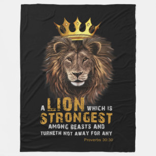 Proverbs 30:30 KJV Bijbelscriptcitaat voor scripts Fleece Deken