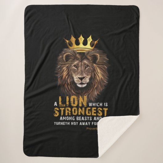 Proverbs 30:30 KJV Bijbelscriptcitaat voor scripts Sherpa Deken (Voorkant)