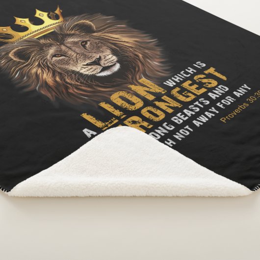 Proverbs 30:30 KJV Bijbelscriptcitaat voor scripts Sherpa Deken (3/4)