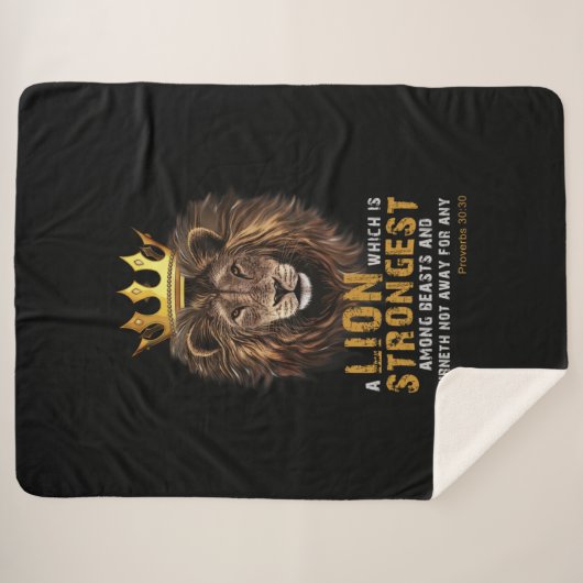 Proverbs 30:30 KJV Bijbelscriptcitaat voor scripts Sherpa Deken (Voorkant (horizontaal))