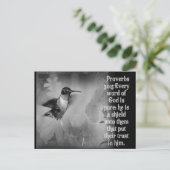 Proverbs 30:5 BIBLE SCRIPTURE with Hummingbird Briefkaart (Staand voorkant)