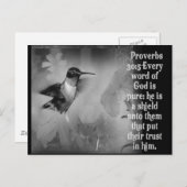 Proverbs 30:5 BIBLE SCRIPTURE with Hummingbird Briefkaart (Voorkant / Achterkant)