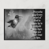 Proverbs 30:5 BIBLE SCRIPTURE with Hummingbird Briefkaart (Voorkant)