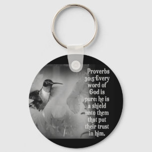 Proverbs 30:5 BIBLE SCRIPTURE with Hummingbird Sleutelhanger