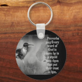 Proverbs 30:5 BIBLE SCRIPTURE with Hummingbird Sleutelhanger (Voorkant)