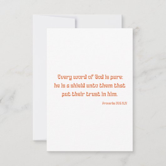 Proverbs 30:5 Bijbel Verse Scripture Flat Greeting Kaart (Voorkant)