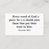 Proverbs 30:5 visitekaartje (Achterkant)
