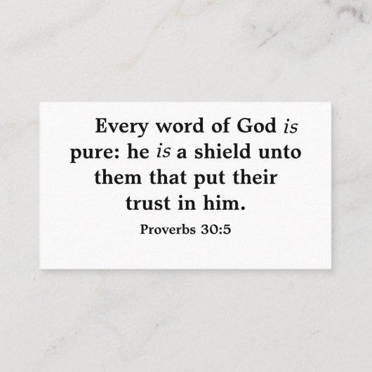 Proverbs 30:5 visitekaartje (Achterkant)