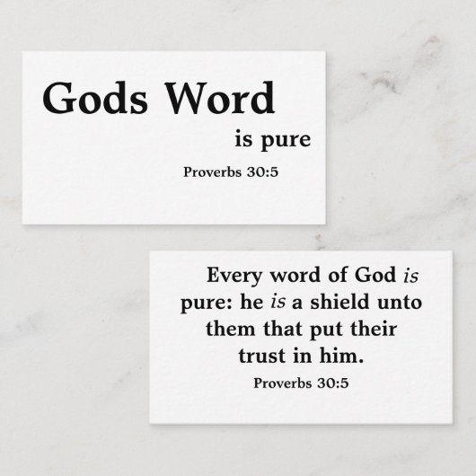 Proverbs 30:5 visitekaartje (Voorkant / Achterkant)