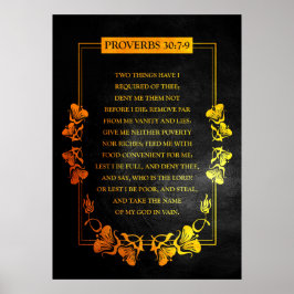 Proverbs 30:7-9 Bijbelversie Poster