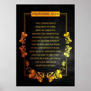 Proverbs 30:7-9 Bijbelversie Poster
