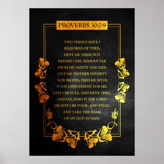 Proverbs 30:7-9 Bijbelversie Poster (Voorkant)