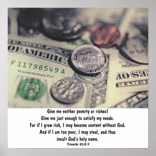 Proverbs 30:8-9 poster (Voorkant)
