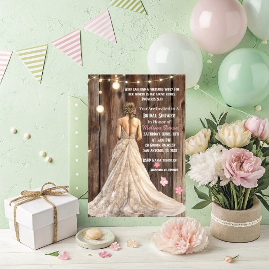 Proverbs 31:10 Bridal Shower Invitation Kaart