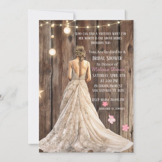 Proverbs 31:10 Bridal Shower Invitation Kaart (Voorkant)
