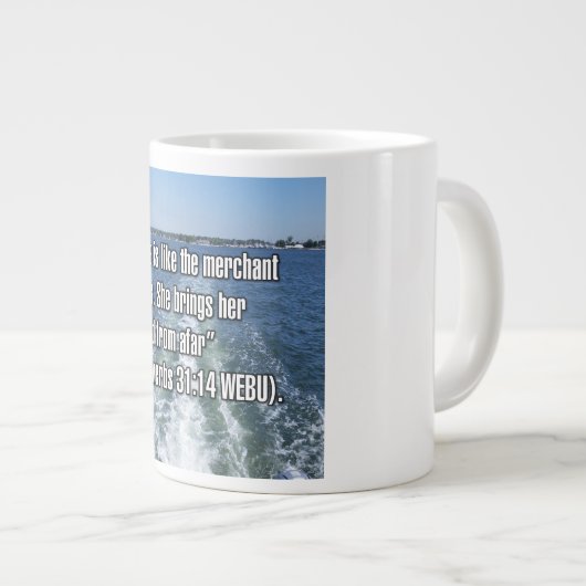 Proverbs 31:14 WEBU Mug Grote Koffiekop (Voorkant rechts)