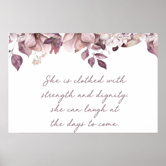 Proverbs 31:25, Bijbelverse afdrukken, kracht Poster (Voorkant)
