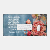 Proverbs 31:25 Desk Mat Inspiring Bible Verse  (Keyboard & Muis)