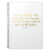 Proverbs 31:25-laptop - Gold Faux-foliescript Notitieboek (Voorkant)