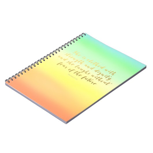 Proverbs 31:25-laptop - Summer Faux Foil Script Notitieboek (Linkerzijde)