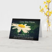 Proverbs 31:25, Moederdag, White Daisy Custom Kaart (Gele Bloem)