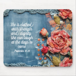 Proverbs 31:25 Mousepad Inspiring Bible Verse Muismat