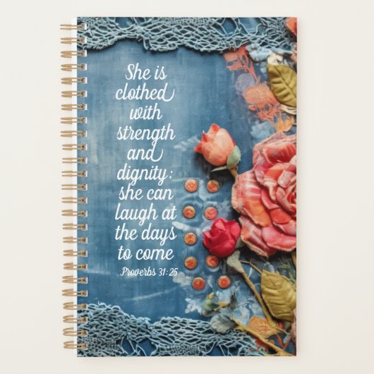 Proverbs 31:25 Planner Inspiring Bible Verse (Voorkant)