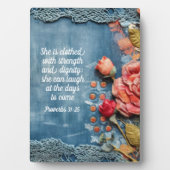 Proverbs 31:25 Plaque Inspiring Bible Verse Fotoplaat (voorkant)