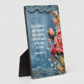 Proverbs 31:25 Plaque Inspiring Bible Verse Fotoplaat (Zijkant)