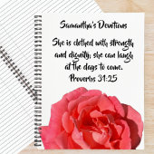 Proverbs 31:25 Red Rose Christian Custom Devotion Notitieboek