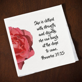 Proverbs 31:25 Red Rose Christian Woman Servet