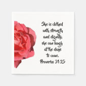 Proverbs 31:25 Red Rose Christian Woman Servet (Voorkant)
