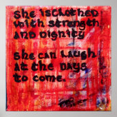 Proverbs 31:25 - She is clothed in strength Poster (Voorkant)