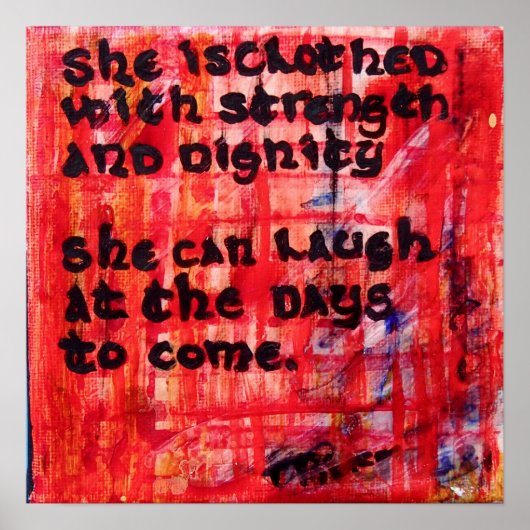 Proverbs 31:25 - She is clothed in strength Poster (Voorkant)