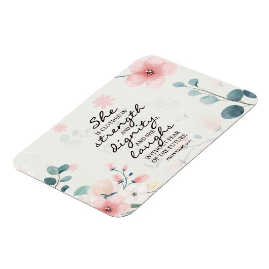 Proverbs 31:25 She is clothed with strength Magneet (Linkerzijde)