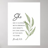 Proverbs 31:25 Sterkte en Waardigheid Muur Kunst Poster (Voorkant)