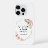 Proverbs 31:25 Strength and Dignity Floral  iPhone Hoesje (Achterkant)