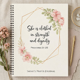 Proverbs 31:25 Strength and Dignity Personalized  Notitieboek