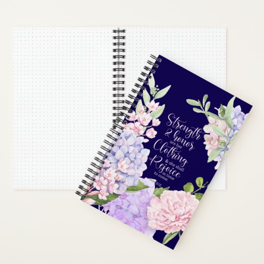 Proverbs 31:25 Strength and Honour Blue Notitieboek (Binnen)