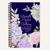 Proverbs 31:25 Strength and Honour Blue Notitieboek (Voorkant)