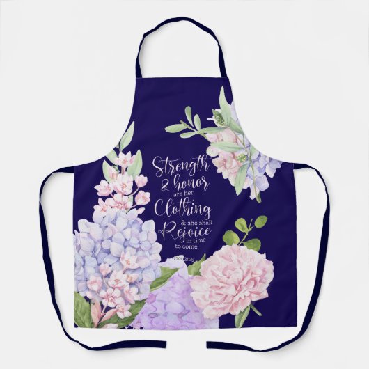 Proverbs 31:25 Strength and Honour Blue Schort (Voorkant)