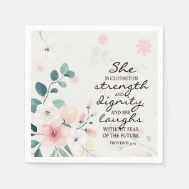 Proverbs 31:25 Ze is bedwelmd met kracht Servet