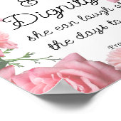 Proverbs 31:25, ze is gekleed met kracht poster (Hoek)