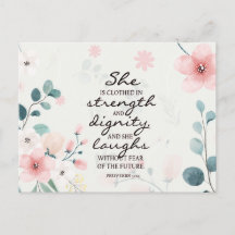 Proverbs 31:25 Ze is in sterkte gedicht