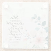 Proverbs 31:25 Ze is in sterkte gedicht Glazen Onderzetter (Achterkant)