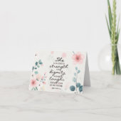 Proverbs 31:25 Ze is in sterkte gedicht Kaart (Voorkant)