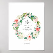 Proverbs 31:25 Ze is voorzien van een sterk Poster (Voorkant)