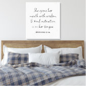 Proverbs 31:26 Bijbelverse marmer Glam Canvas Afdruk (Insitu (Slaapkamer))