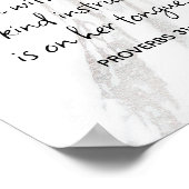 Proverbs 31:26 Bijbelverse marmer Glam Poster (Hoek)